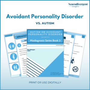 Image of avoidant personality disorder vs. autism workbook