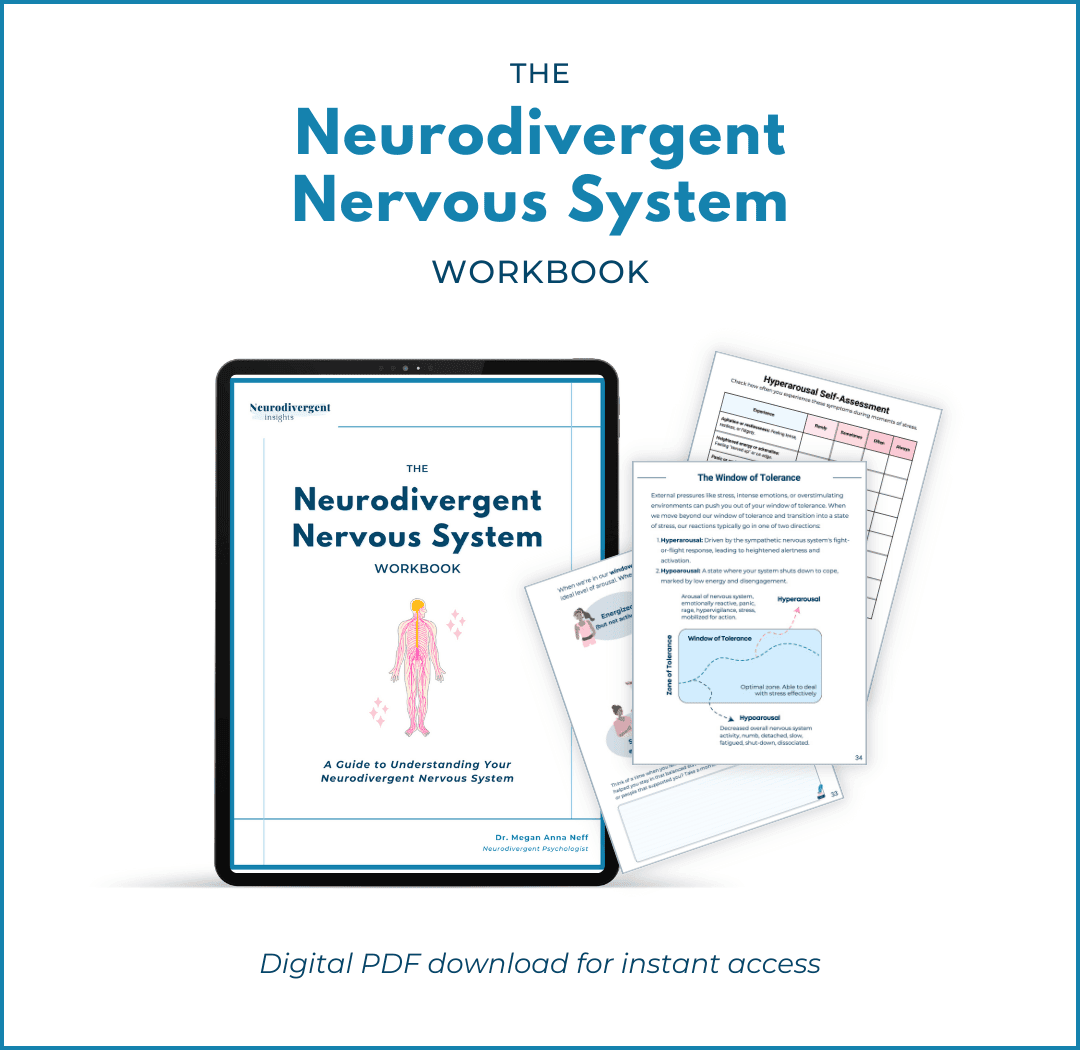 Workbook cover on tablet with worksheets and diagrams visible; tagline notes PDF instant download.