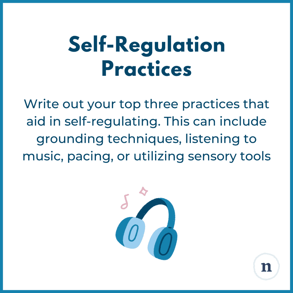 Self regulation practices graphic with headphones illustration