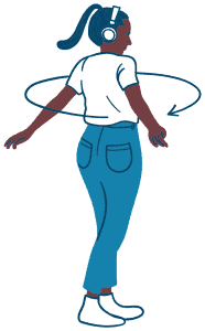 Illustration of a person spinning with arms out